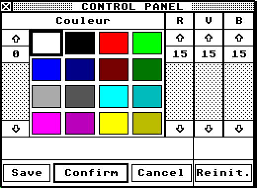 Hardware colours in hexadecimal