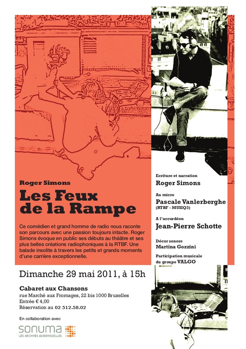 Affiche Roger Simons au Cabaret aux Chansons