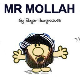 Mr Mollah, avec une barbe et un turban, selon les personnages «Monsieur/Madame» de Roger Hargreaves (1935-1988)