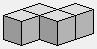Quatrième pièce du cube Soma, quatre cubes en forme de «Z» ou de «S»