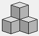 Septième pièce du cube Soma, quatre cubes dans les trois dimensions, assemblés en pyramide